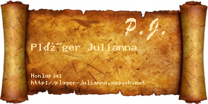 Pláger Julianna névjegykártya